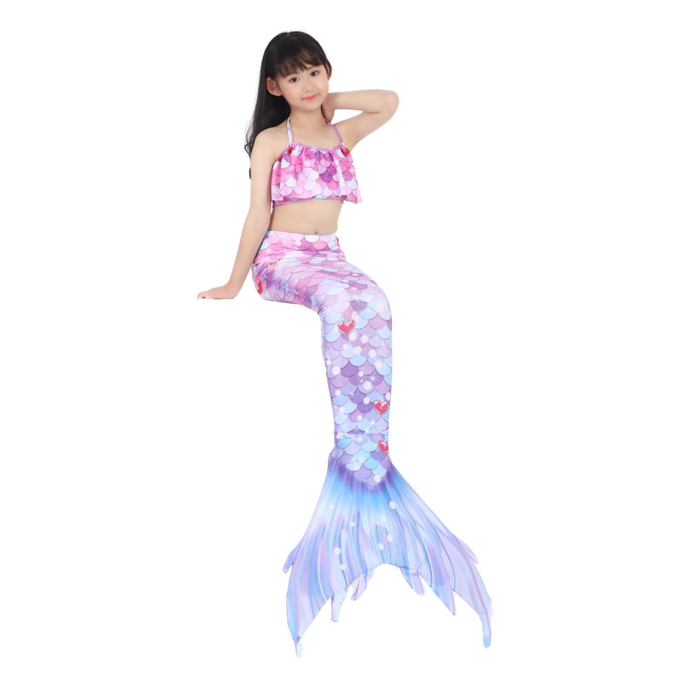 Gorgeous Three Pieces Mermaid Style Swimsuits-Swimwear-E513-110（105-115cm)-Free Shipping Leatheretro
