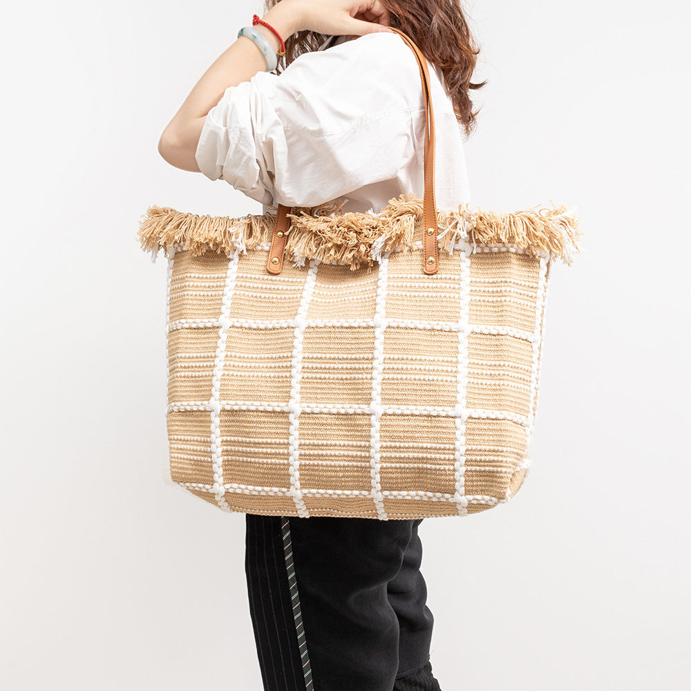 Large Capacity Canvas Tote Bag for Women-325-Black-50*10*35CM-Free Shipping Leatheretro