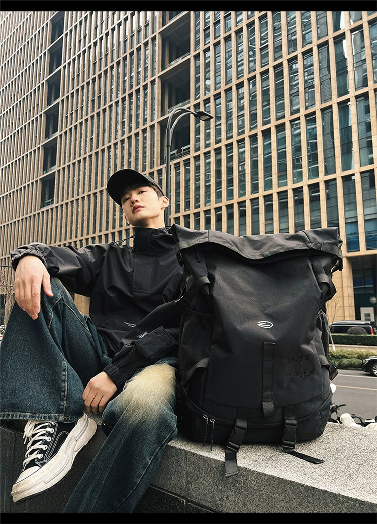 BOOM Large Capacity Tactical Backpack - Waterproof Hiking-Black-Free Shipping Leatheretro