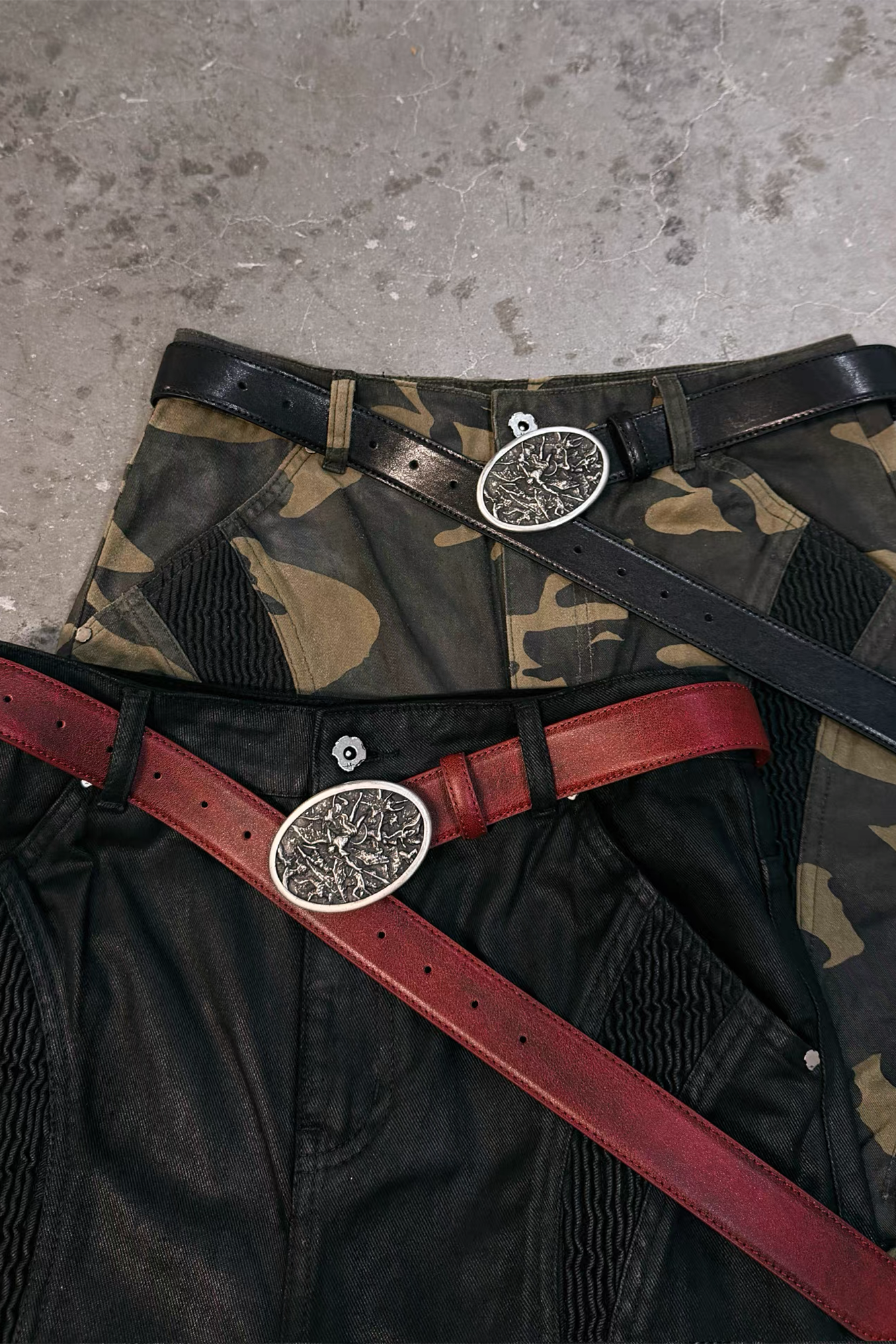 UNDERWATER Lucifer Buckle Calf Leather Belt-Accessories-One Size-Black-Free Shipping Leatheretro