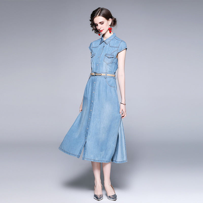 Elegant Luxury Summer Long Dresses-Dresses-Blue-M-Free Shipping Leatheretro
