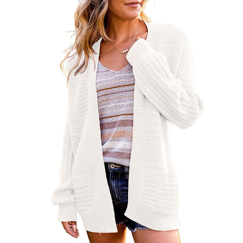 Casual Fall Knitted Cardigans-Sweater&Hoodies-White-S-Free Shipping Leatheretro