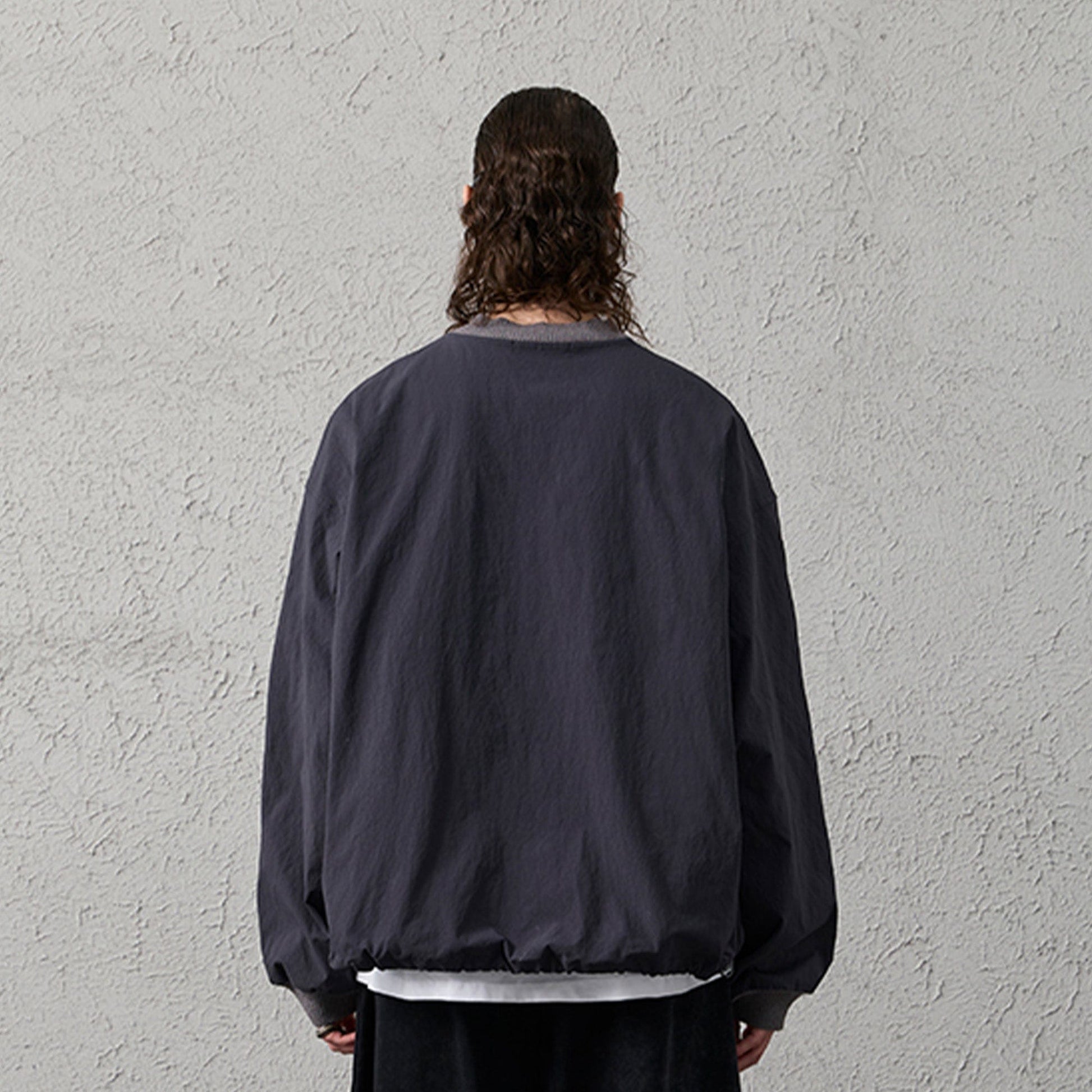 ORGANIC EMOTION Water-Repellent LOGO Embroidered Drawstring Sweatshirt-Sweatshirt-White-S-Free Shipping Leatheretro
