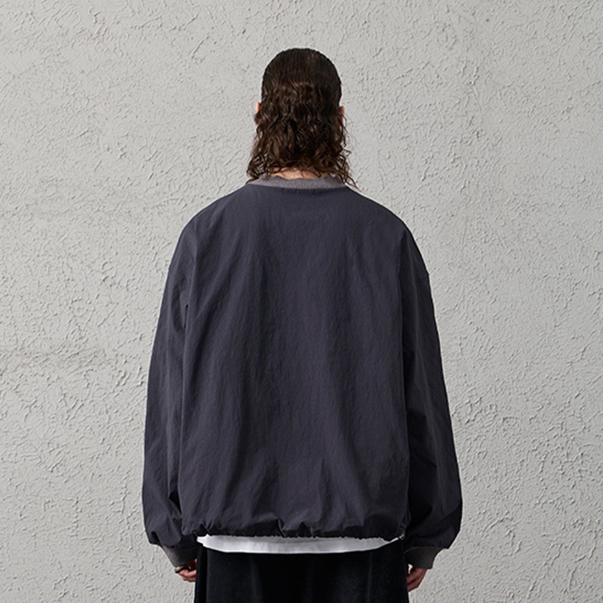 ORGANIC EMOTION Water-Repellent LOGO Embroidered Drawstring Sweatshirt-Sweatshirt-White-S-Free Shipping Leatheretro