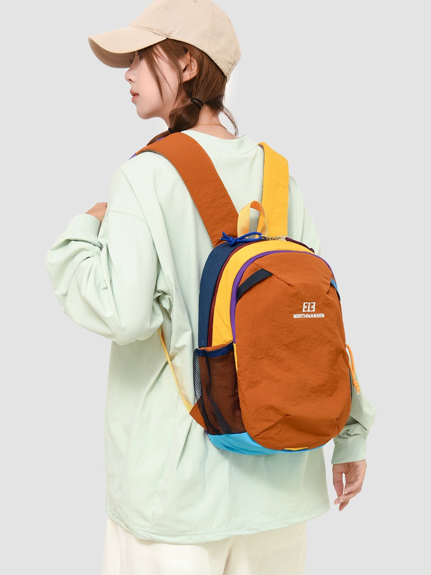 Boom Women's Versatile Color-Block Hiking Backpack-Purple-Free Shipping Leatheretro