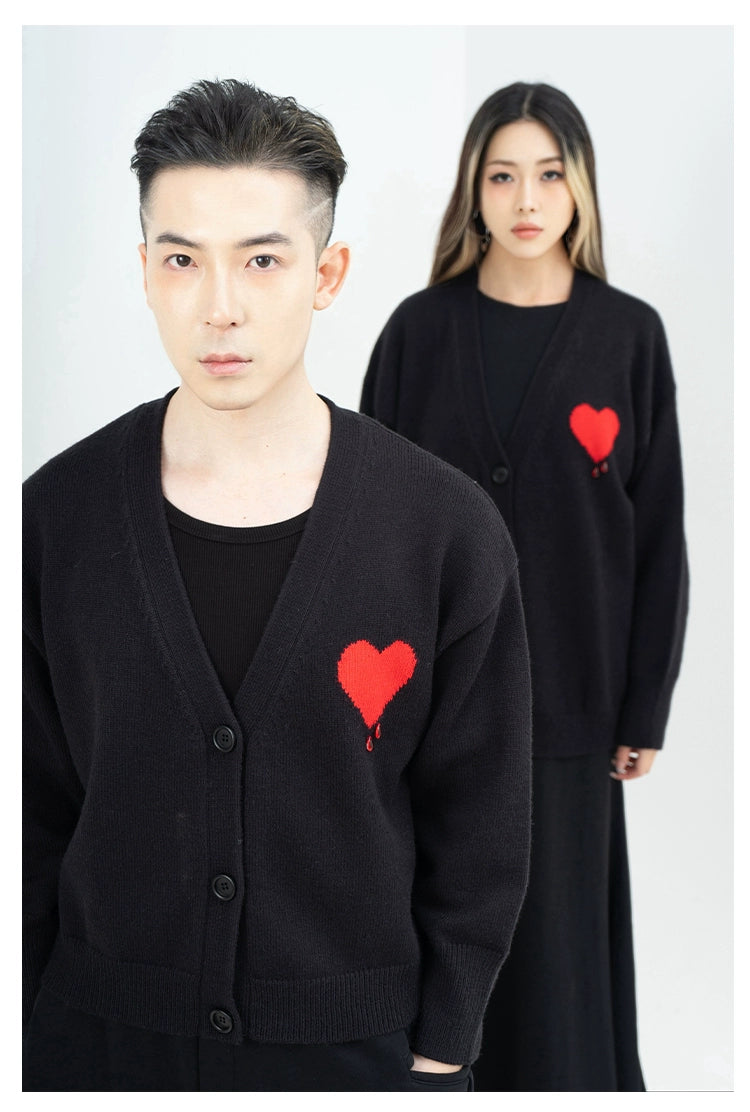 CLP Butterfly Love Beaded Cardigan - Oversized Knit Sweater-Black-Short- Three Buttons-Free Shipping Leatheretro