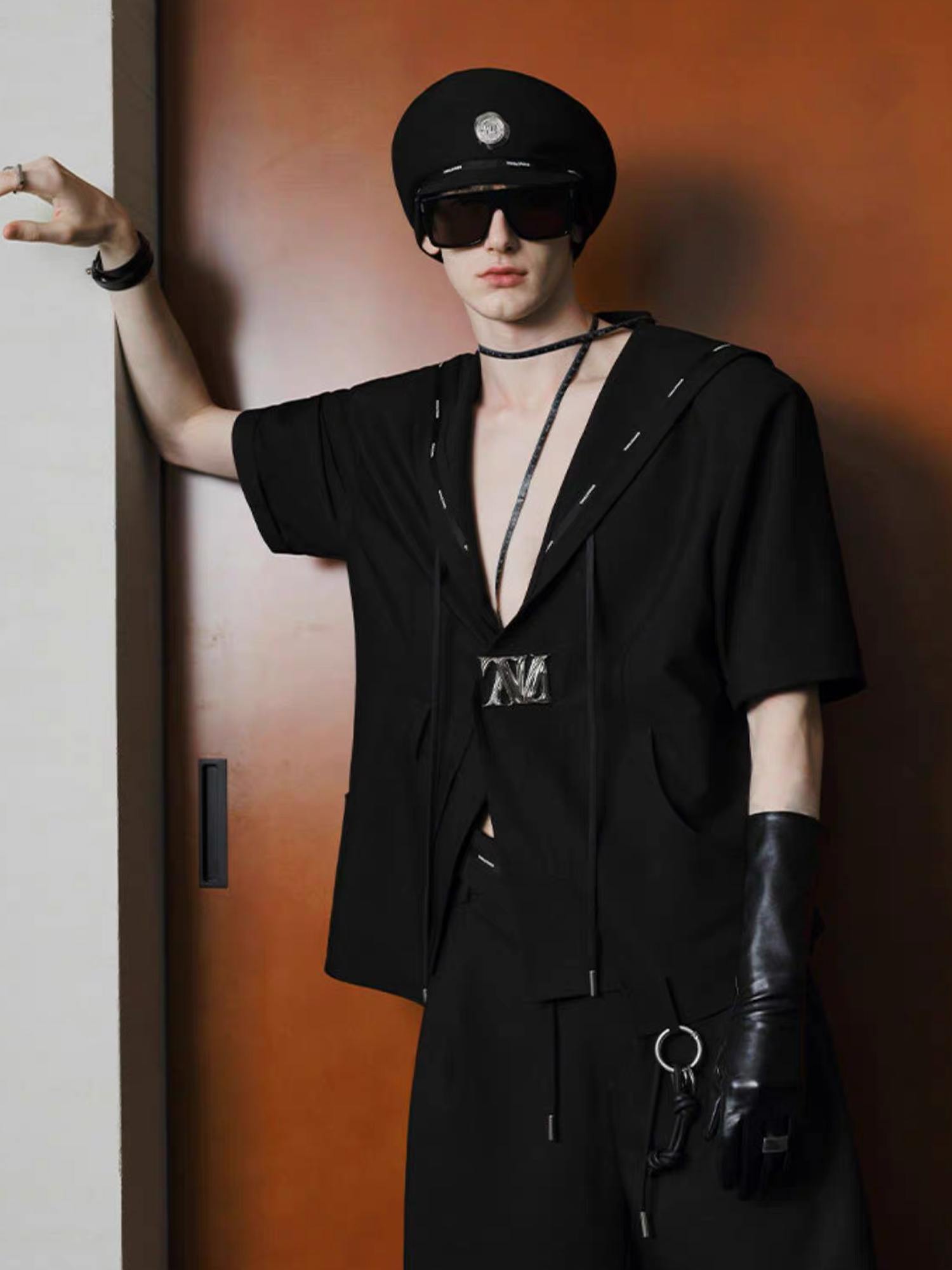 TIWILLTANG Minimal Sailor Collar Shirt-Shirt-S-White-Long-Free Shipping Leatheretro