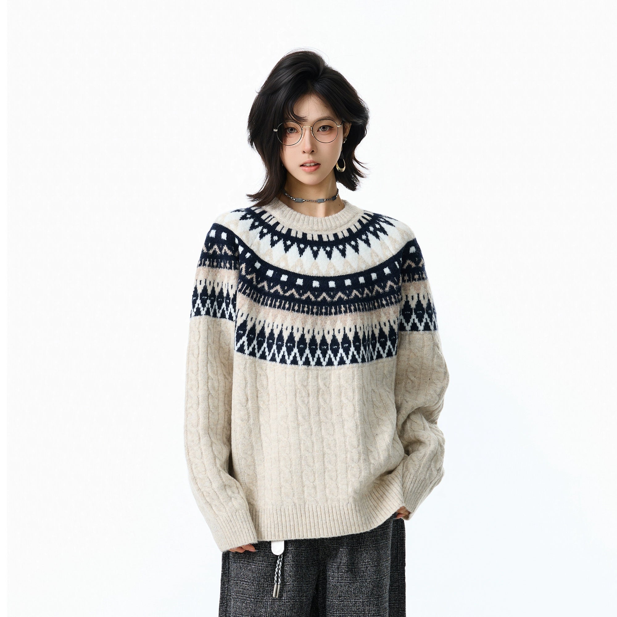 BFLC Cozy Winter & Fall Loose Pullover Knit Sweater-Apricot-M-Free Shipping Leatheretro