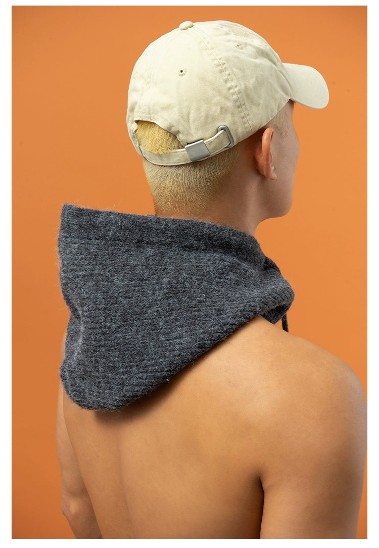 CLP Unisex Split Hoodie Snood Knit Sweater-Gray-S-Free Shipping Leatheretro