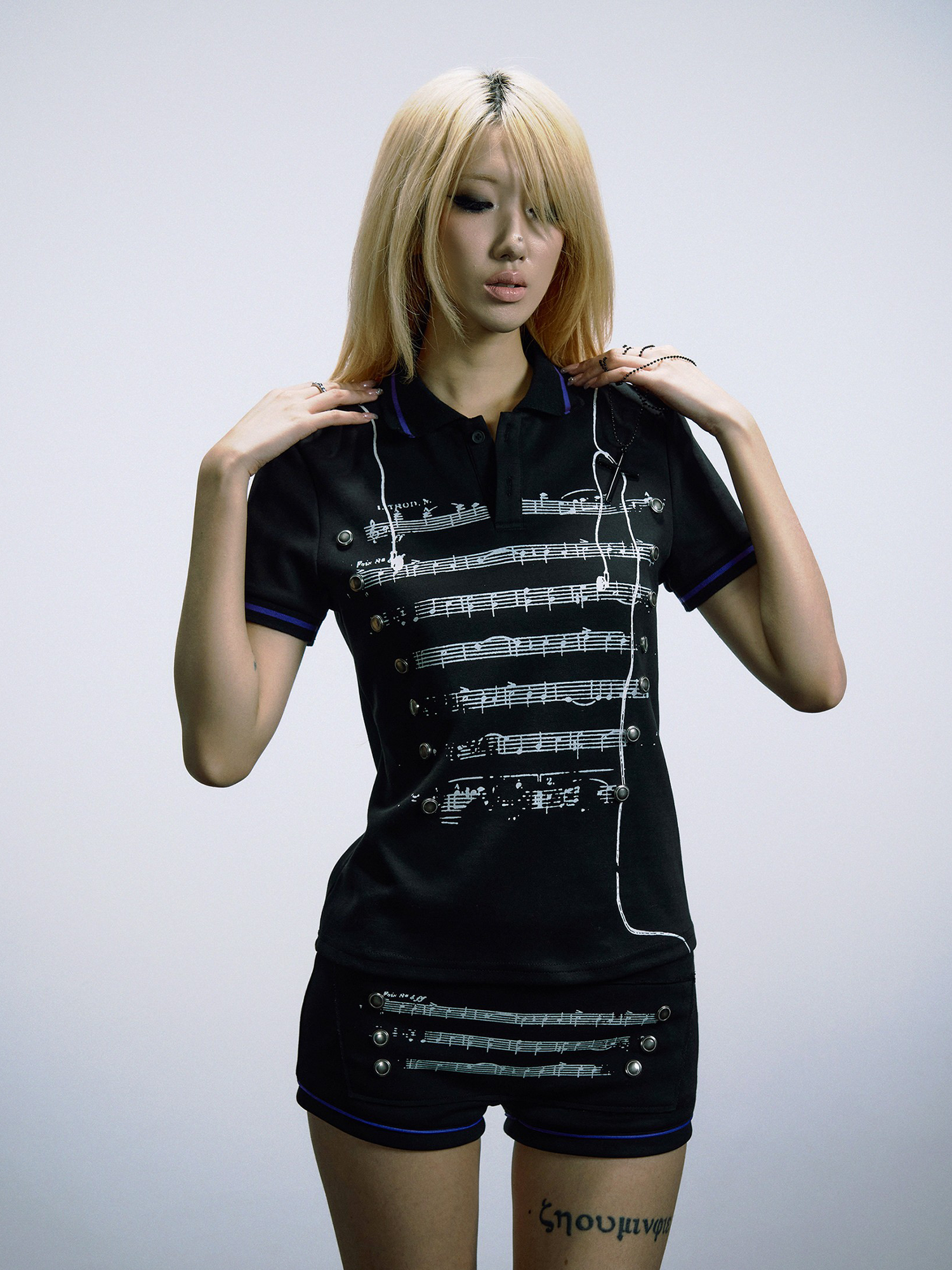 PAIKI Napoleon Score Headphone Slim Polo Shirt-T Shirt-S (Preorder)-Free Shipping Leatheretro