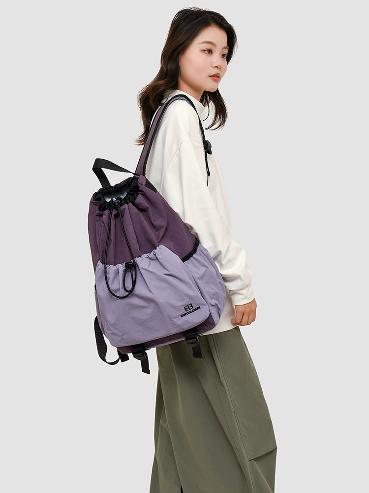 BOOM Contrast Color Drawstring Backpack-Purple-Free Shipping Leatheretro