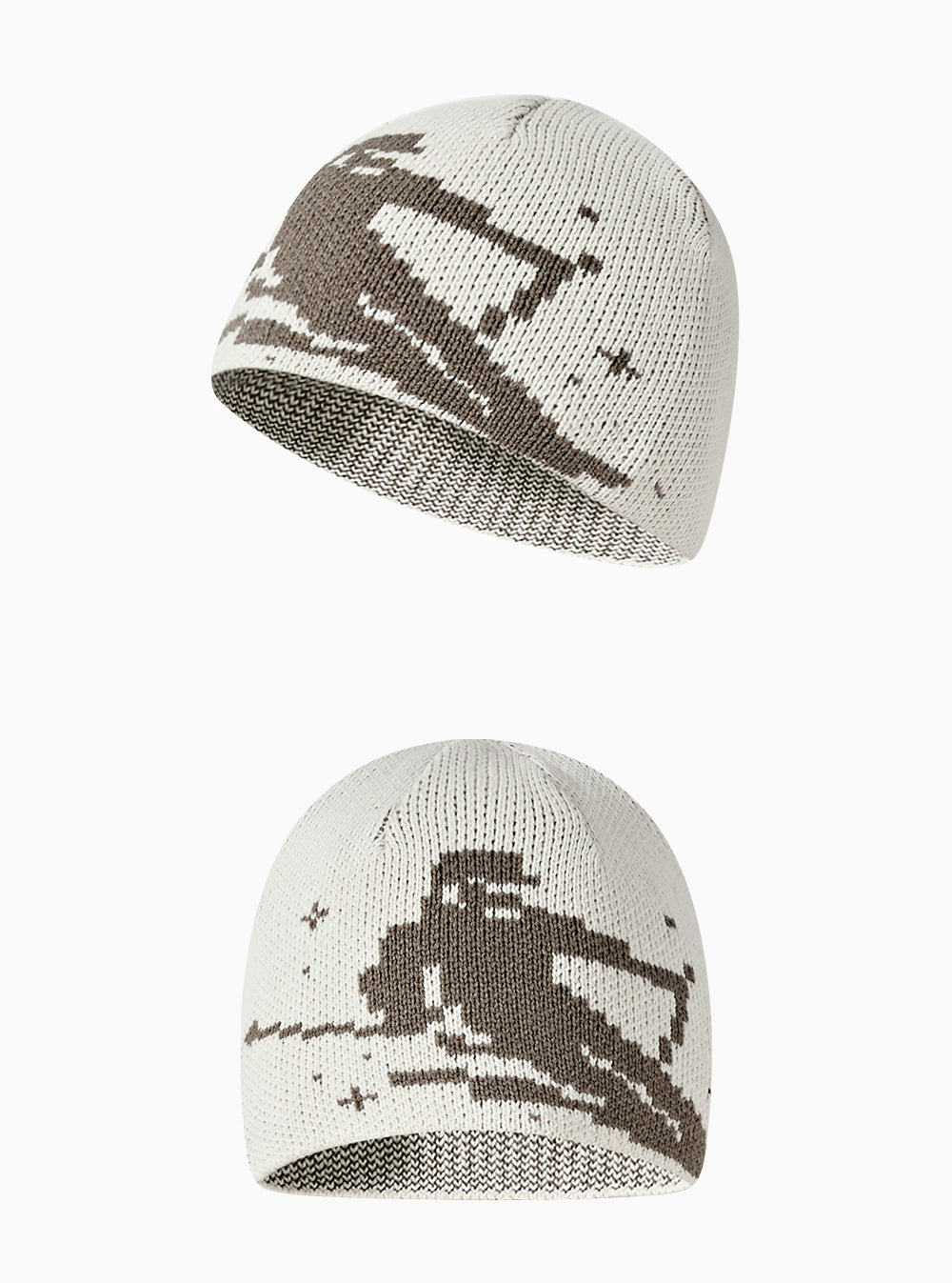 KREATE Fair Isle Ski Portrait Beanie-Black-F-Free Shipping Leatheretro