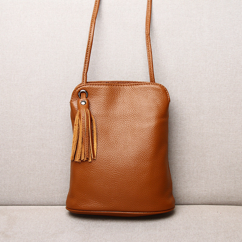 Women's Soft Genuine Leather Bucket Bag-Black Small-Free Shipping Leatheretro