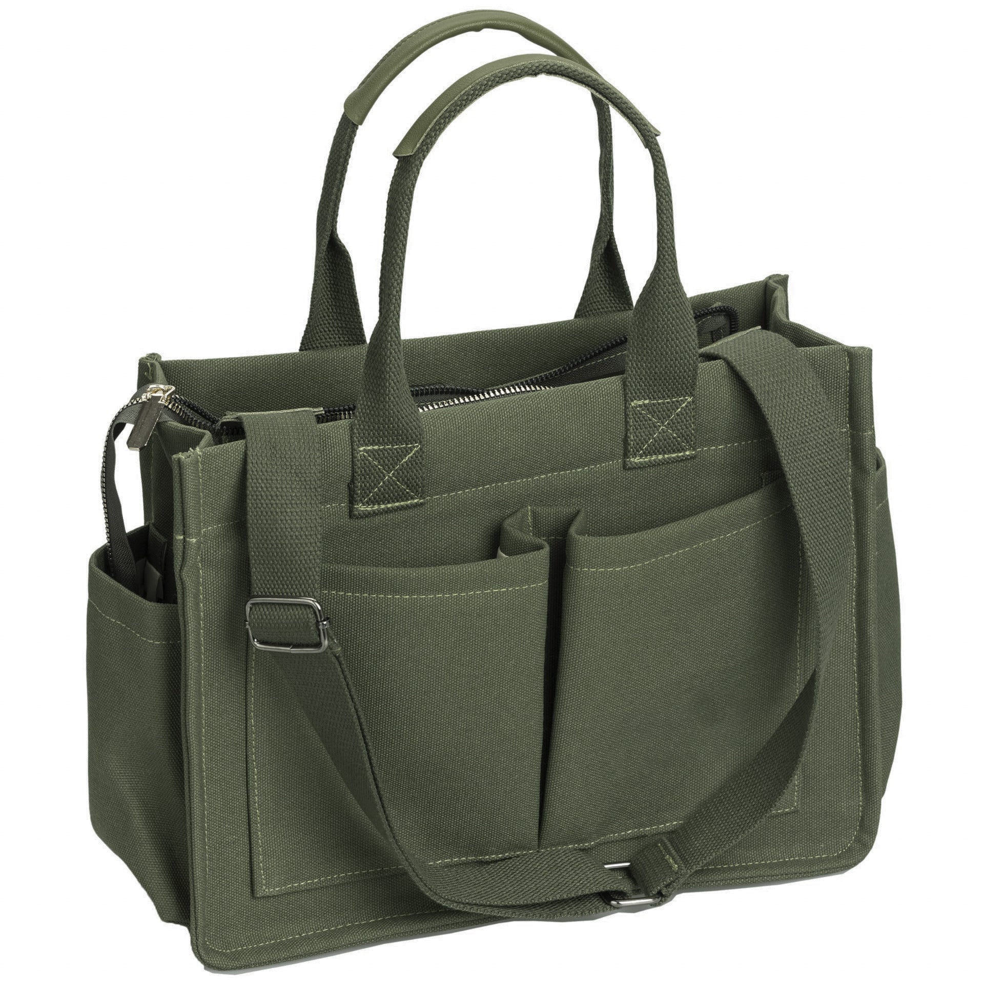 Large Canvas Tote Bag Laptop Crossbody Bag, Spacious Mom Diaper Bag-Canvas Bag-Black-A-Free Shipping Leatheretro