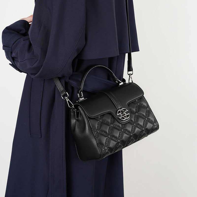 Luxury Leather Tote Bag for Women-Handbags-Black-23*11*17-Free Shipping Leatheretro