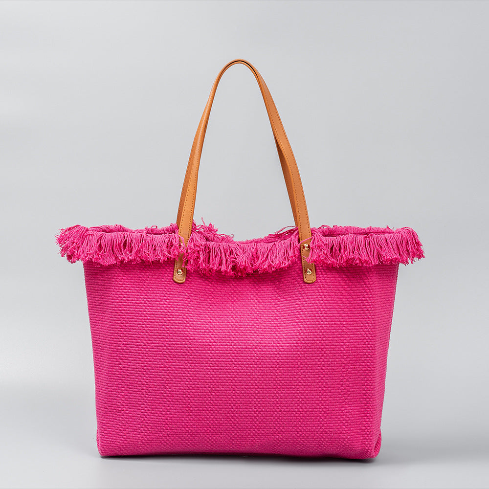 Stylish Canvas Tote Bag-Rose red-50*10*35CM-Free Shipping Leatheretro