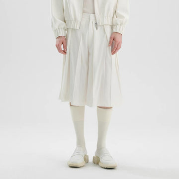 TIWILLTANG Pleated Pinstripe Skirt Shorts Pink/White-Shorts-S-White-Free Shipping Leatheretro