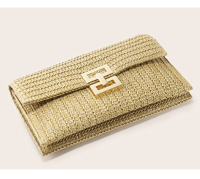 Women's Woven Straw Handbag-apricot-27x15x2CM-Free Shipping Leatheretro