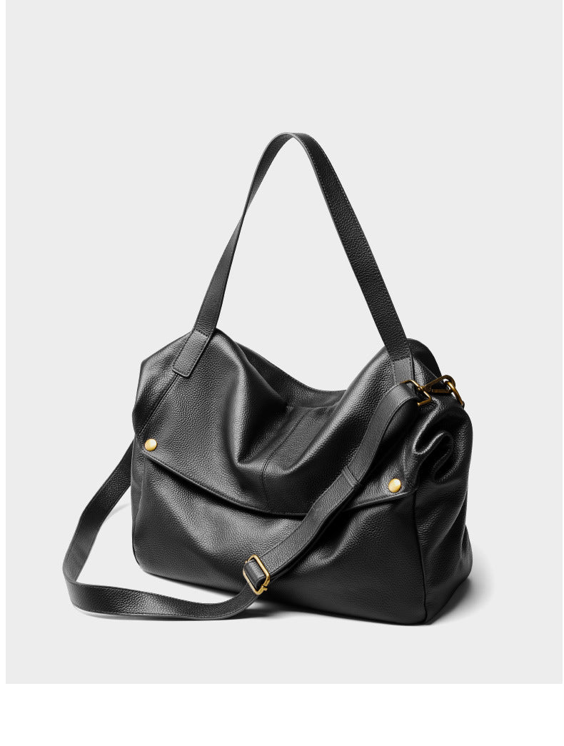 Oversized Genuine Leather Tote Bag-Handbags-Black-36*13*32cm-Free Shipping Leatheretro