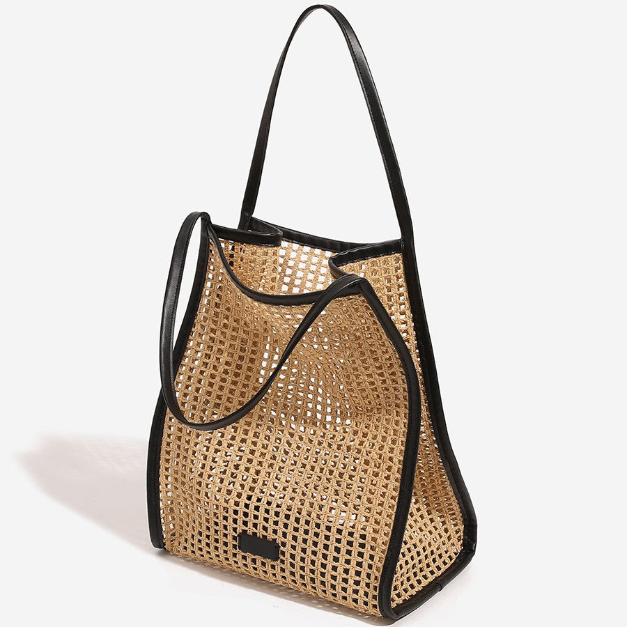 Women's Woven Rattan Beach Tote Bag-As Photo-32x18x34cm-Free Shipping Leatheretro