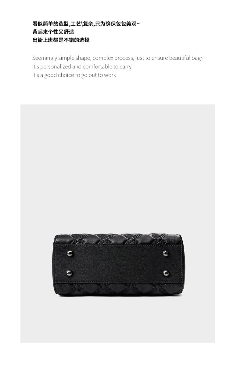 Luxury Leather Tote Bag for Women-Handbags-Black-23*11*17-Free Shipping Leatheretro