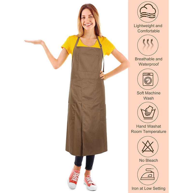 Waterproof & Oil-Resistant Polyester Apron-Apron-Black + Blue-Free Shipping Leatheretro