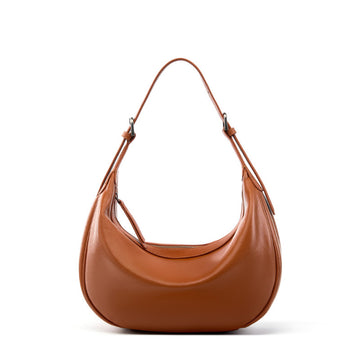Moon Crescent Hobo Bag – Genuine Leather Large Capacity Shoulder Bag-Hobo Bags-Caramel-Free Shipping Leatheretro