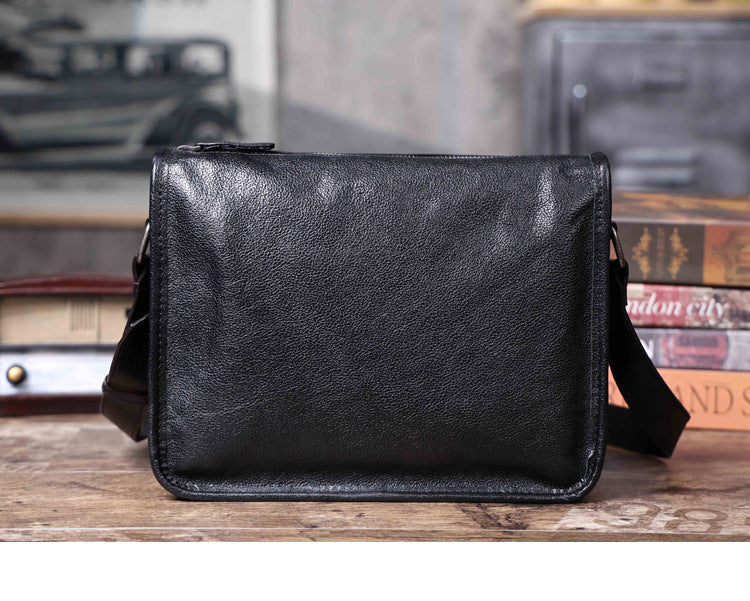 Men's Vintage Messenger Bag - Handmade Full-Grain Vegetable-Tanned Leather Messenger Bag-Messenger Bags-Coffee-Free Shipping Leatheretro