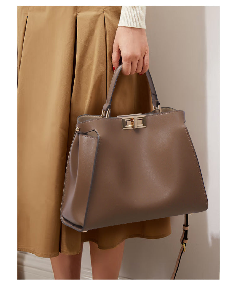 Genuine Leather Large Women’s Crossbody & Handbag-Handbags-Black King Size 39-Free Shipping Leatheretro