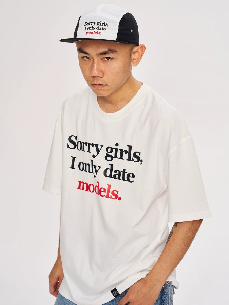 WCC Sorry Girls I Only Date Models T-Shirt-Black-M-Free Shipping Leatheretro
