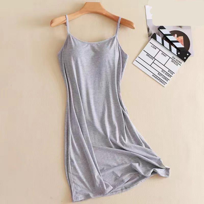 Casual Comfortable Built in Bra Homewear-Sleepwear & Loungewear-Gray-S Under 40kg-Free Shipping Leatheretro