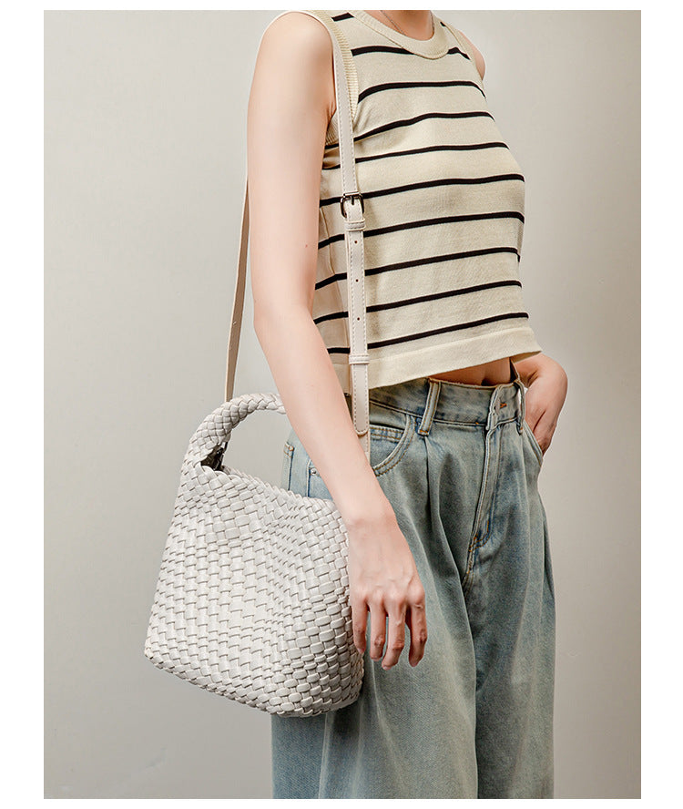 Summer PU Minimalist Boho Shoulder Bag with Detachable Mini Purse-Handbags-Black-Free Shipping Leatheretro