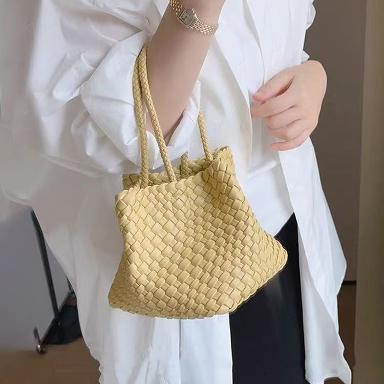 Handwoven Bag – Luxury Boho Woven Tote-Silver-Free Shipping Leatheretro