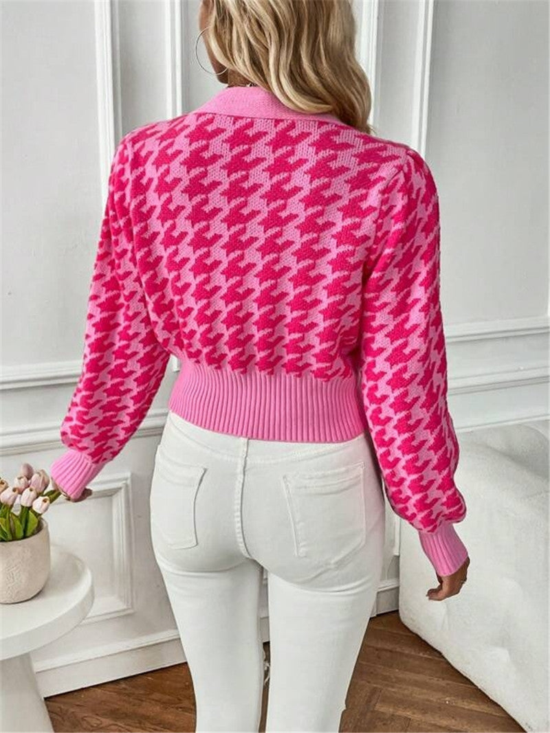 Fashion Women Knitted Cardigan Sweaters-Sweater&Hoodies-Pink-S-Free Shipping Leatheretro