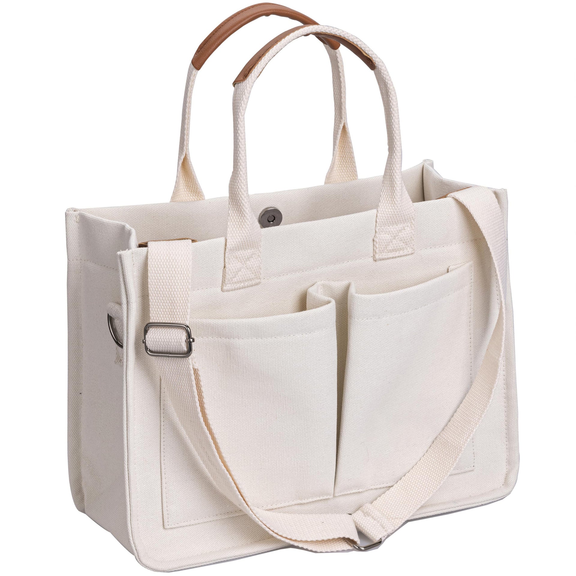 Large Canvas Tote Bag Laptop Crossbody Bag, Spacious Mom Diaper Bag-Canvas Bag-Black-A-Free Shipping Leatheretro