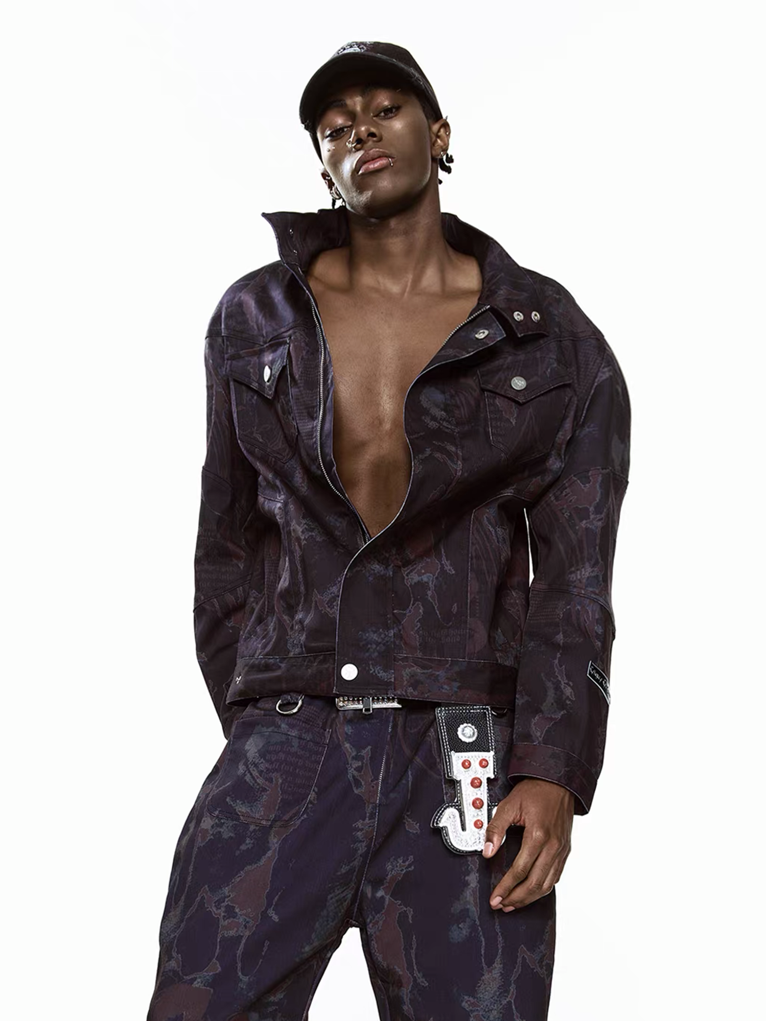 CYCYCY Punk Graffiti Denim Jacket-Jacket-S-Free Shipping Leatheretro