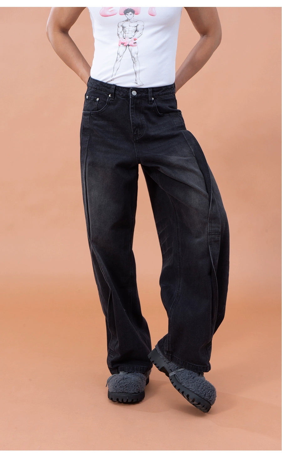 CLP Men's Distressed Cargo Jeans-Blue-M-Free Shipping Leatheretro