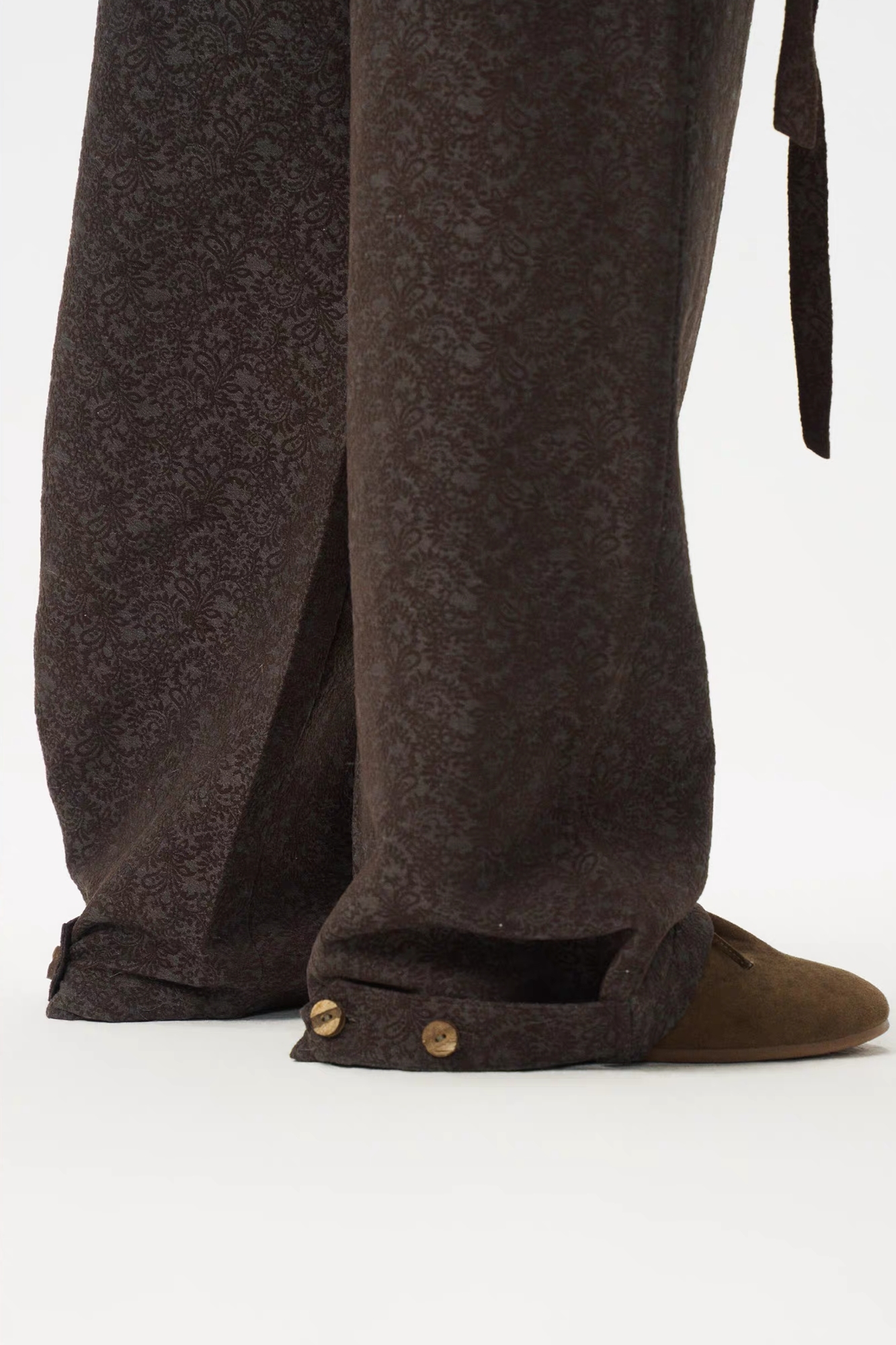 GONGHE REPUB Damask Jacquard Wrap-Tie Pants-Pants-S-Free Shipping Leatheretro