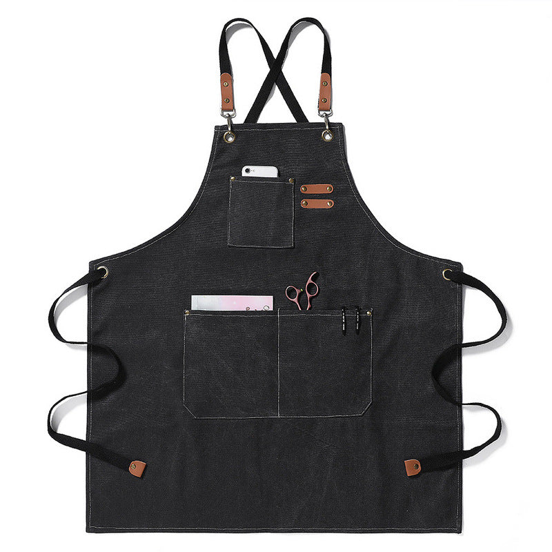 Heavy-Duty Canvas Apron – BBQ, Nail Salon, Kitchen Workwear, Home & Commercial Use-Canvas Aprons-Off-white.-Free Shipping Leatheretro