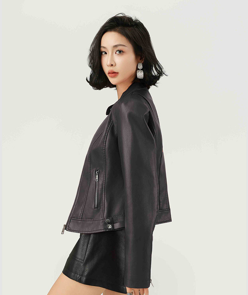 Women's Fashion PU Leather Jacket-Red-S-Free Shipping Leatheretro