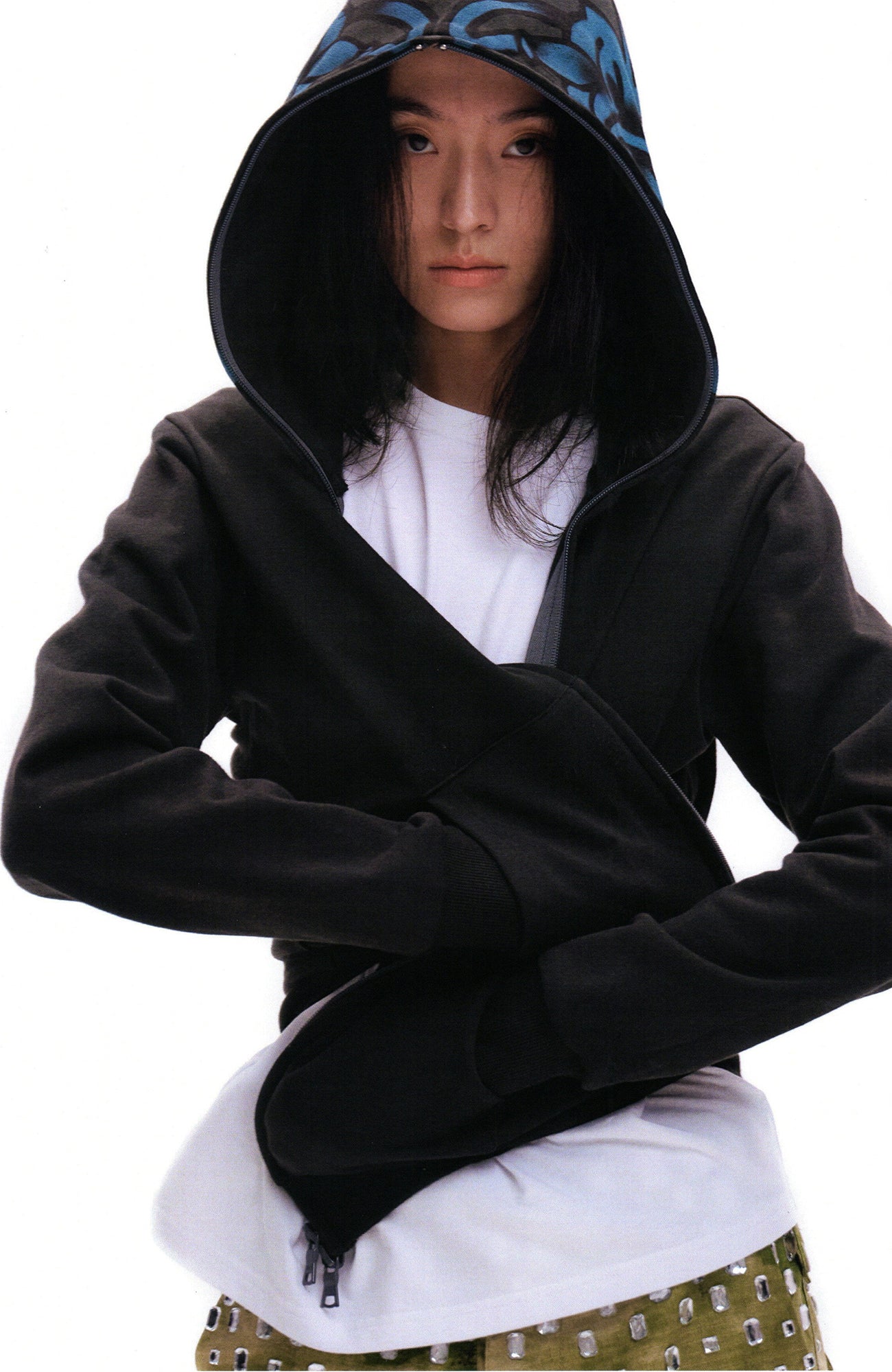 URBAN+FOREST Ocean Monster Graphic Masked Hooded Jacket-Jacket-S-Dark Gray-Free Shipping Leatheretro