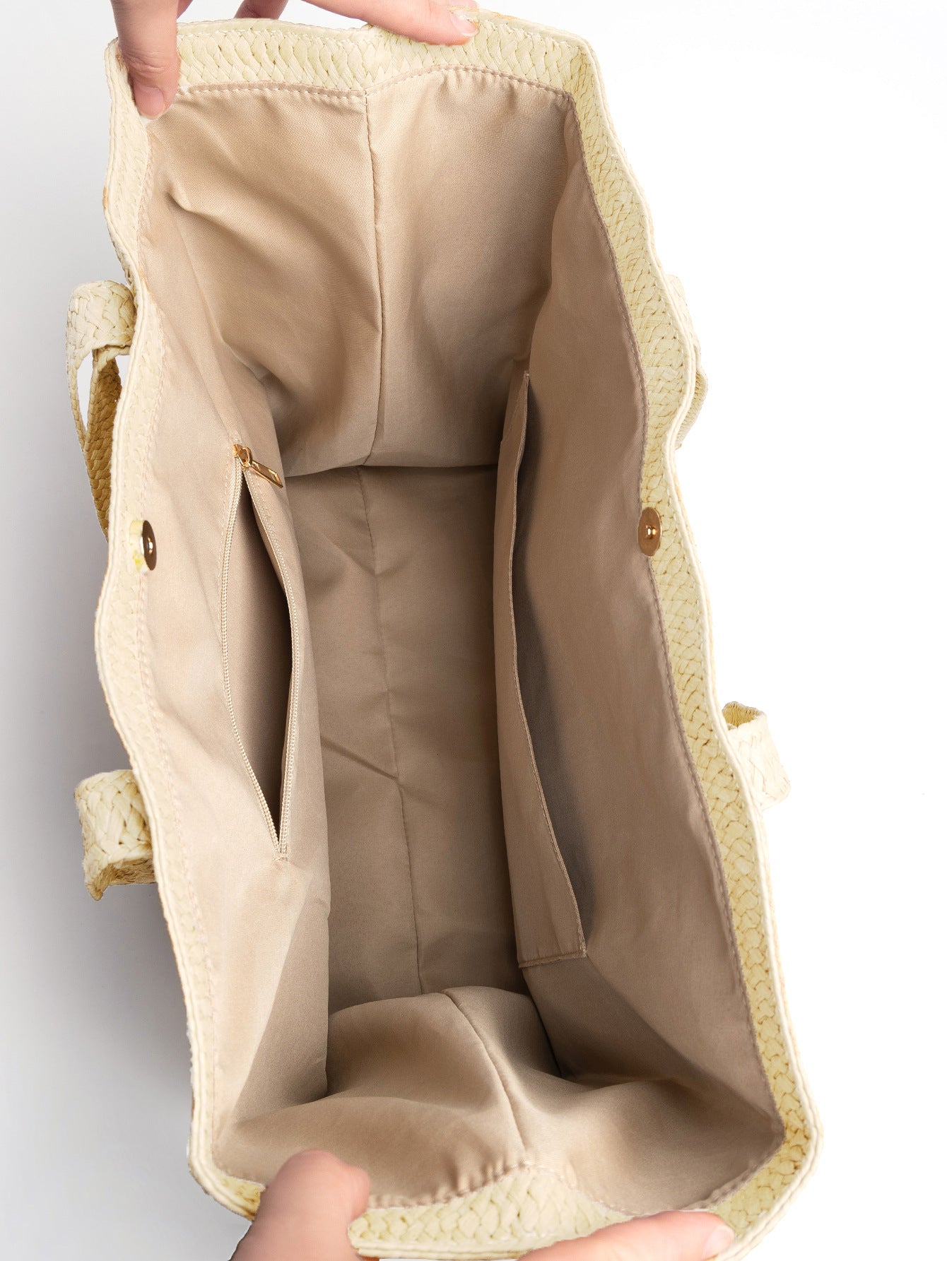 Handwoven Straw Women's Tote Bag Boho Beach Bag-apricot-Free Shipping Leatheretro