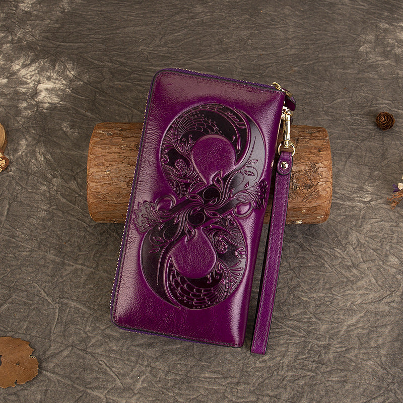 Genuine Top-Grain Leather Women's Wallet-Handbags, Wallets & Cases-brown-Free Shipping Leatheretro