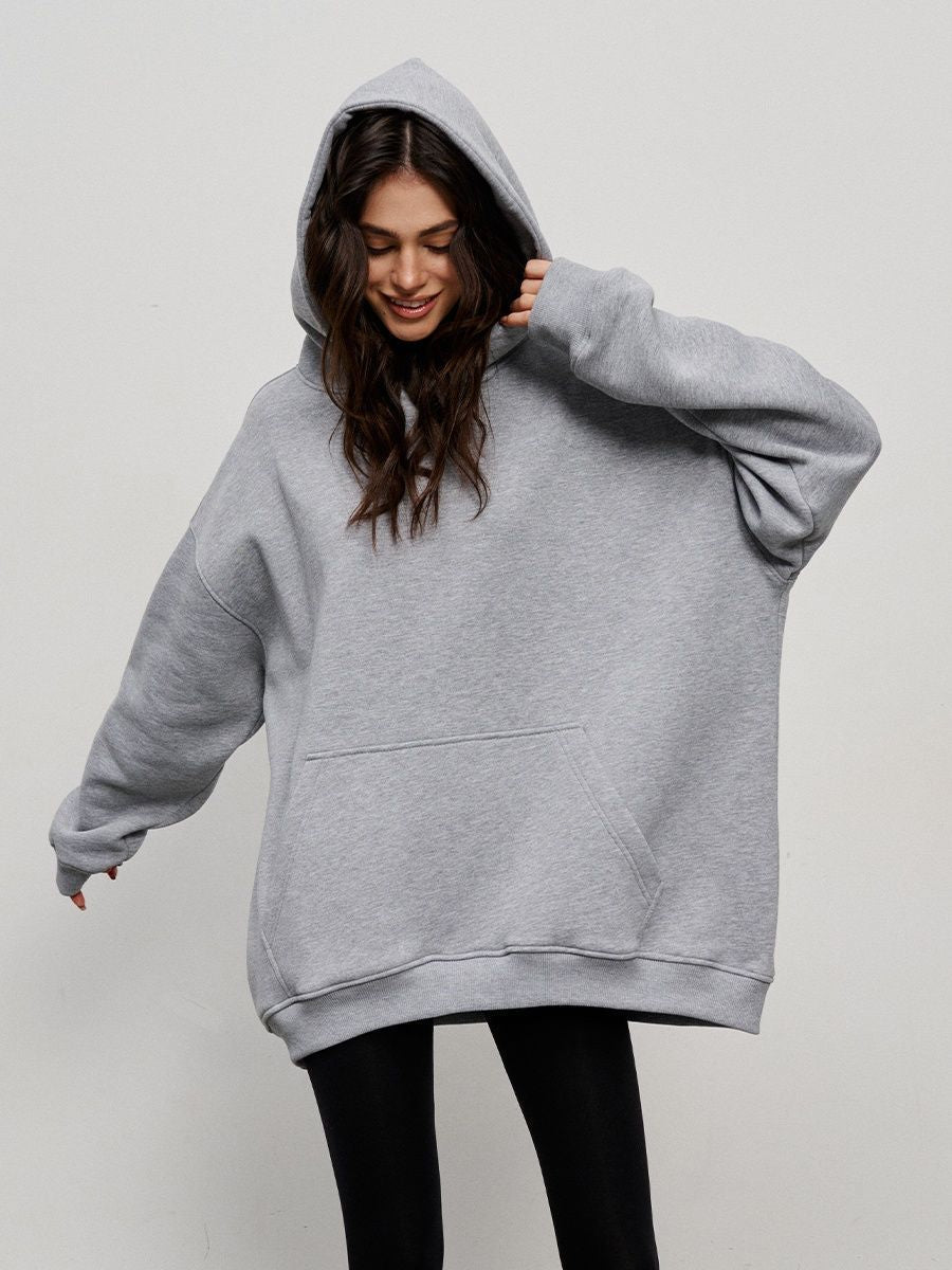 Casual Fall Winter Pockets Hoodies-Sweater&Hoodies-Gray-S-Free Shipping Leatheretro