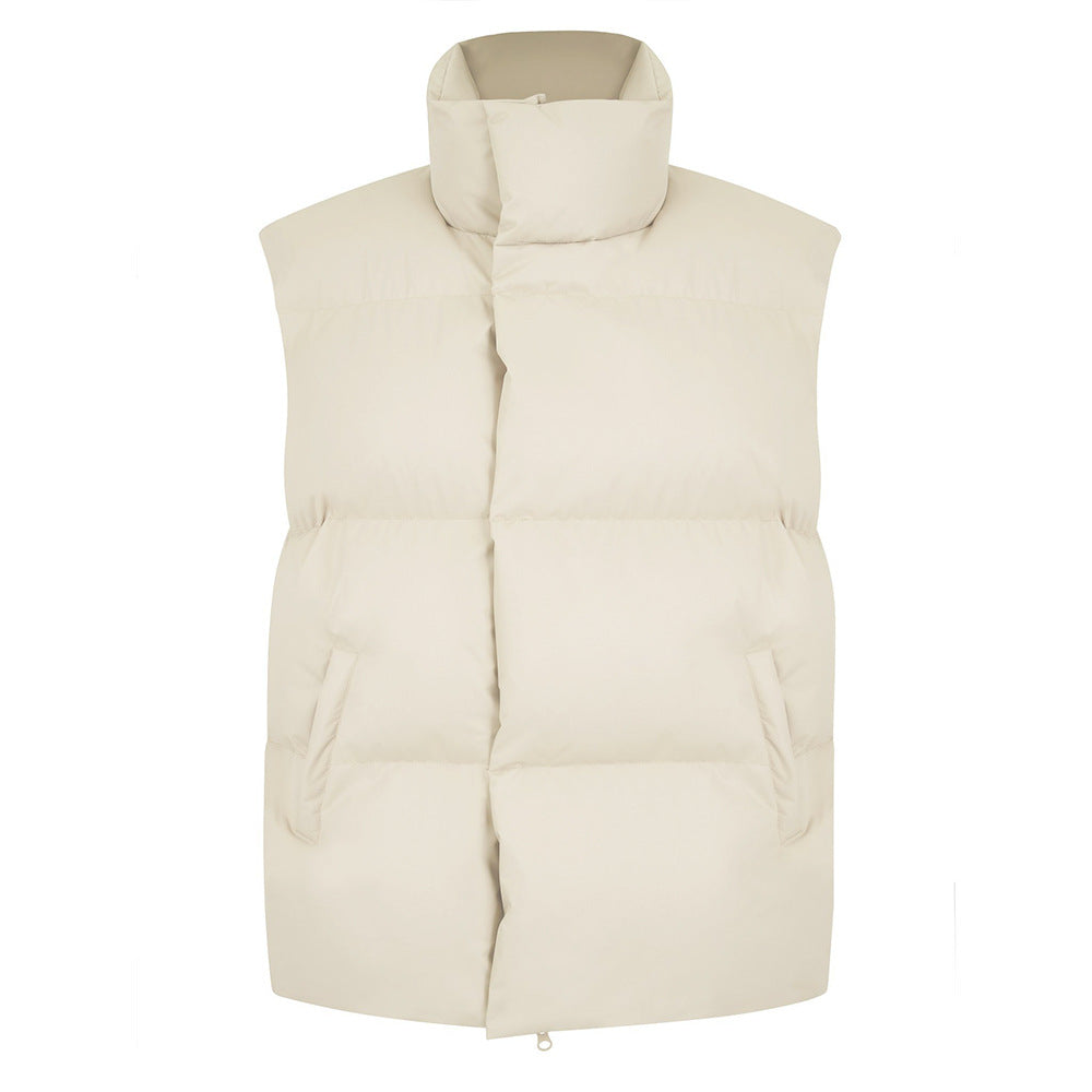 Casual Winter Cotton Jacket Vest-Vests-Apricot-S-Free Shipping Leatheretro