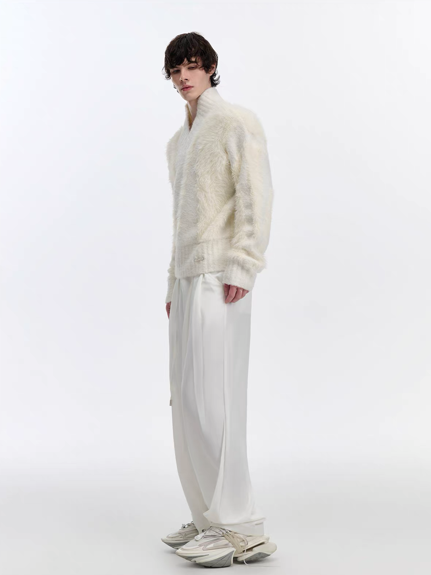 TIWILLTANG Fuzzy Faux-Mink Contrast Sweater