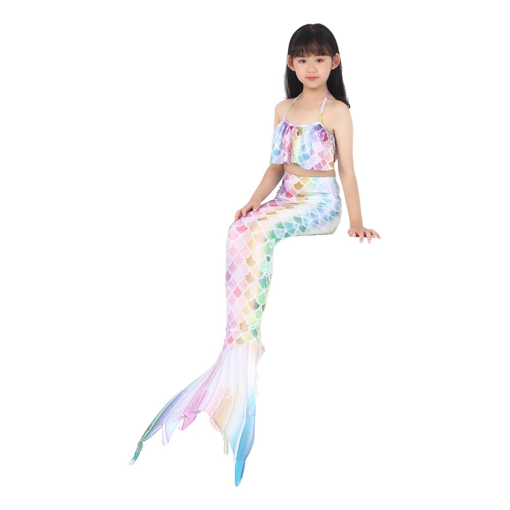 Gorgeous Three Pieces Mermaid Style Swimsuits-Swimwear-E514-110（105-115cm)-Free Shipping Leatheretro