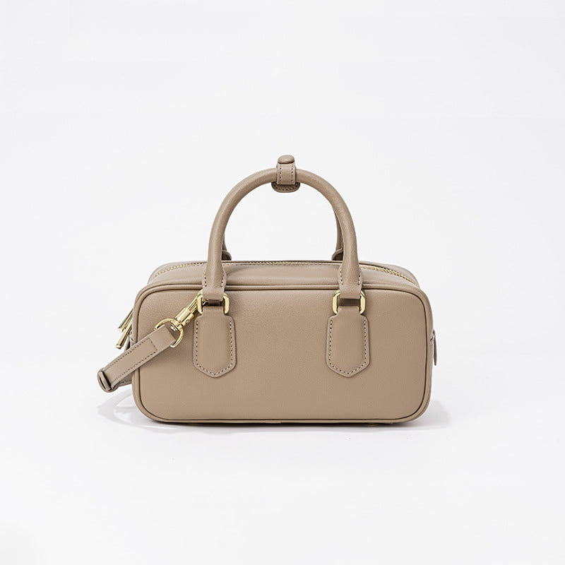 Stylish Pillow-Design Genuine Leather Shoulder Bag-Handbags-Gray-Free Shipping Leatheretro