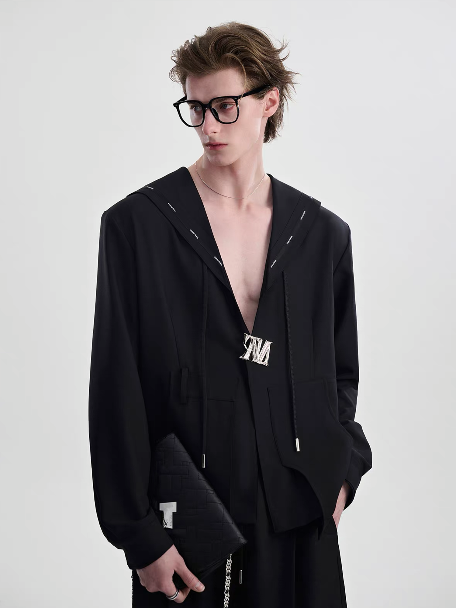 TIWILLTANG Minimal Sailor Collar Shirt-Shirt-S-White-Long-Free Shipping Leatheretro