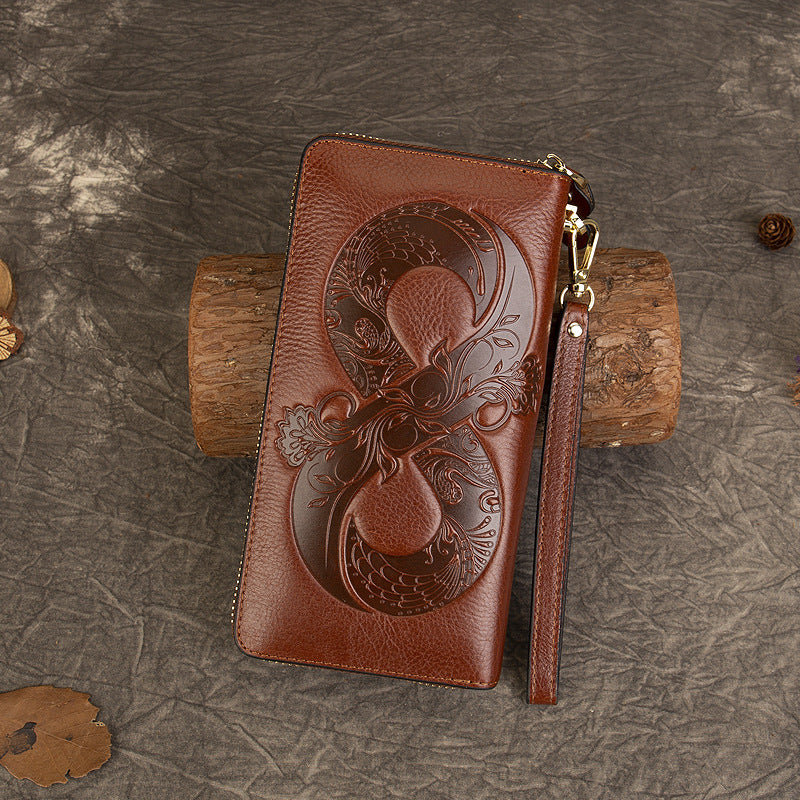 Genuine Top-Grain Leather Women's Wallet-Handbags, Wallets & Cases-brown-Free Shipping Leatheretro